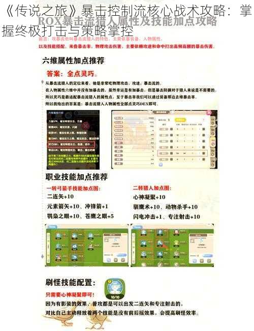 《传说之旅》暴击控制流核心战术攻略:掌握终极打击与策略掌控